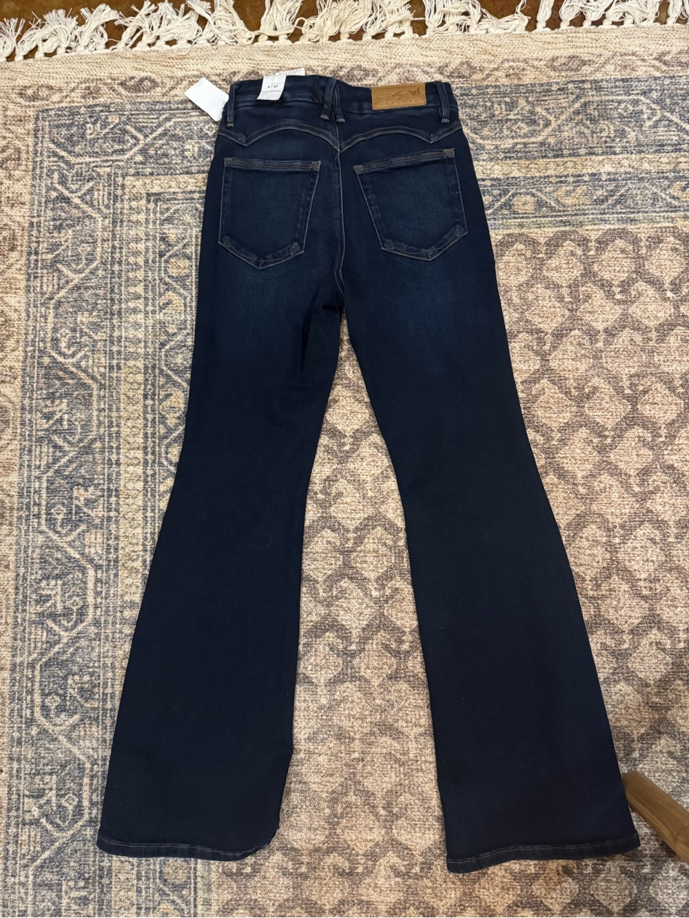 Good American Dark Blue High-Rise Flare Jeans - Picture 2 of 7